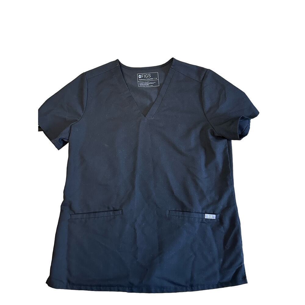 Figs Casma Three-Pocket Scrub Top‎ in Black